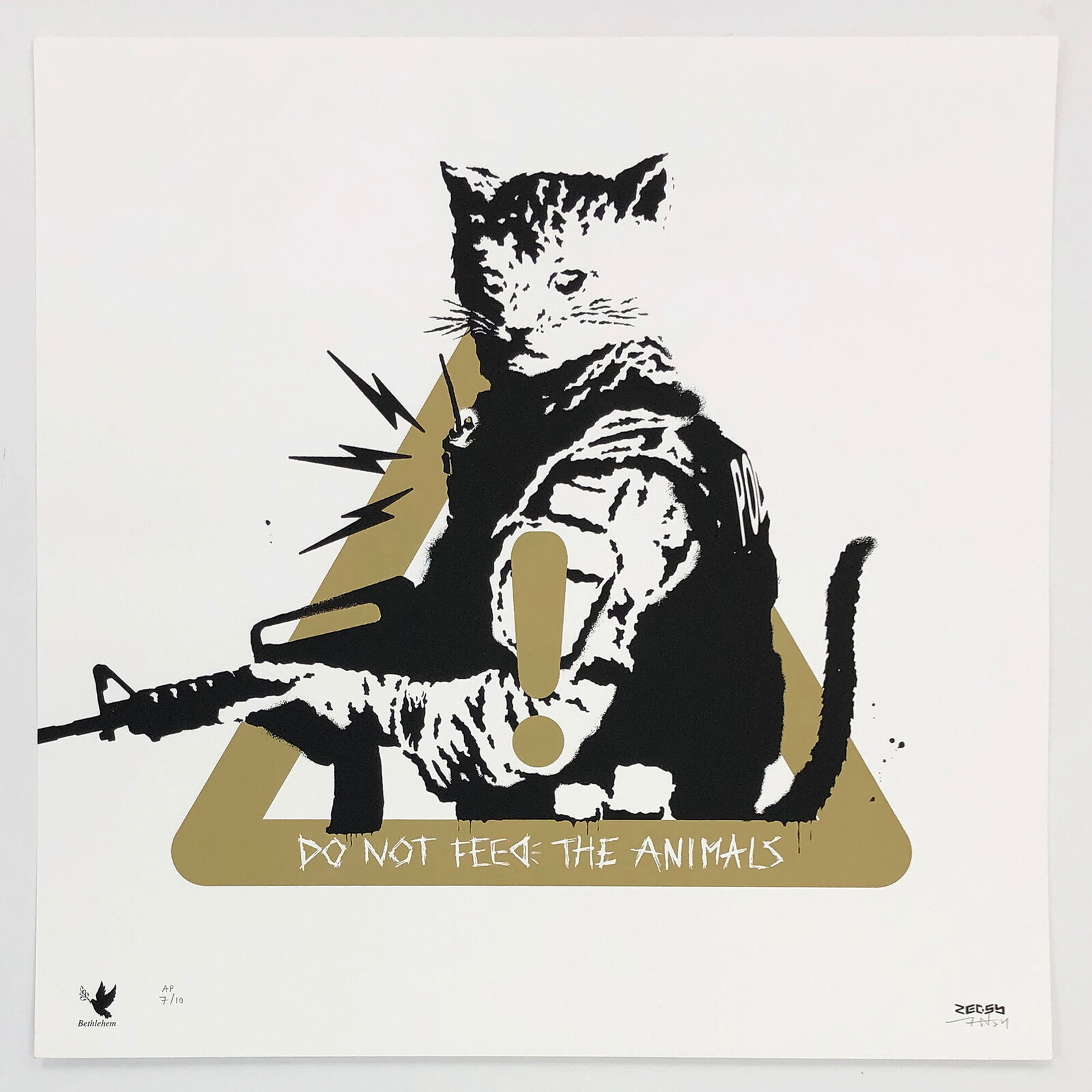 Artwork by Zedsy, Bethlehem Gold Print Set (3 hand signed screen prints), Made of Screen Print 