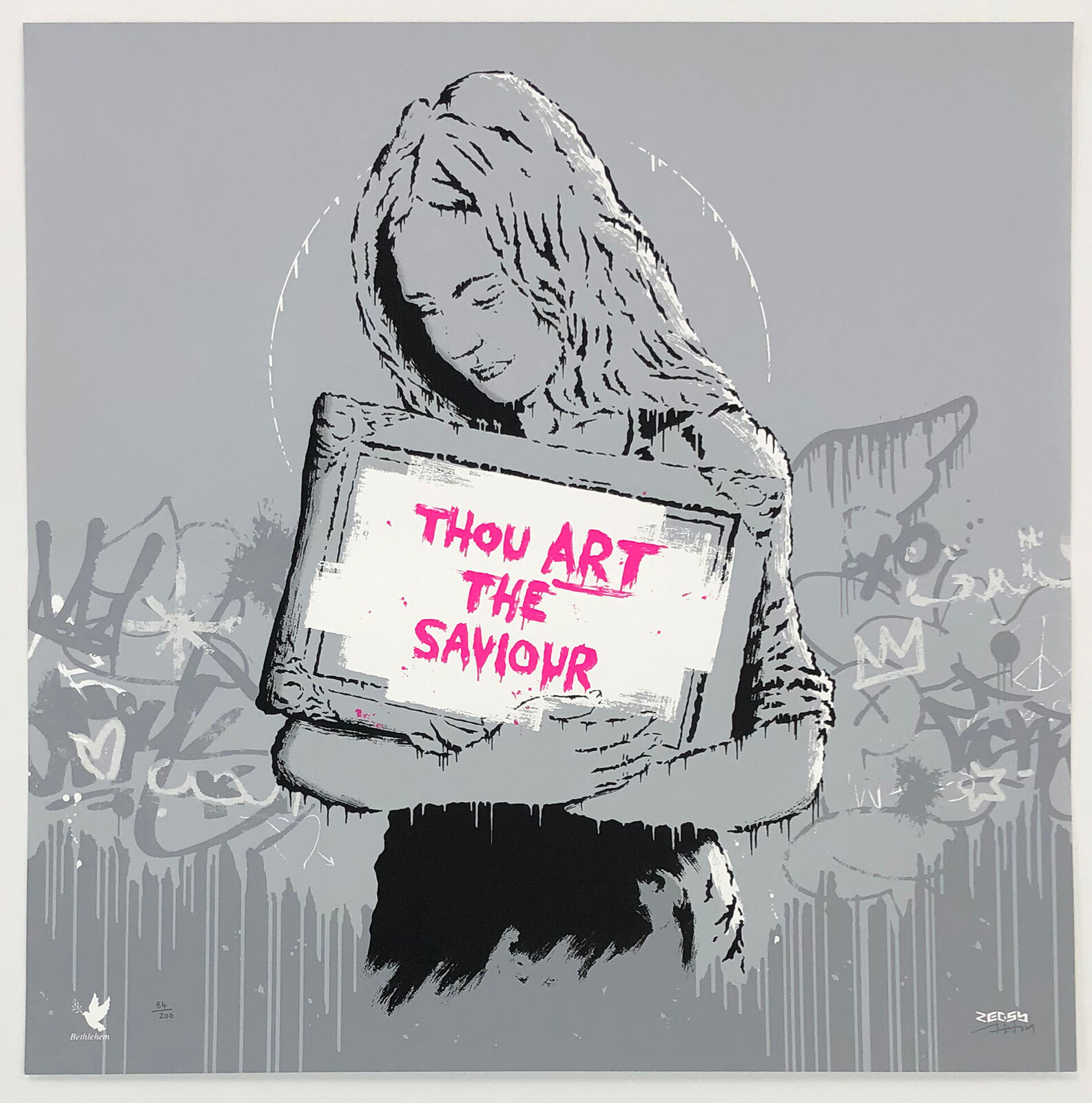 Saviour (hand signed screen print) by Zedsy, 2018