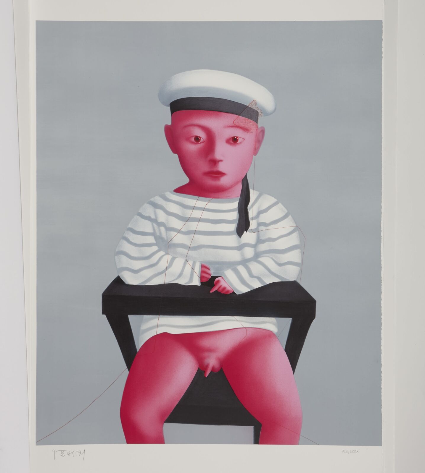 Artwork by Zhang Xiaogang, Baby in a Sailor Suit, Made of Lithograph 