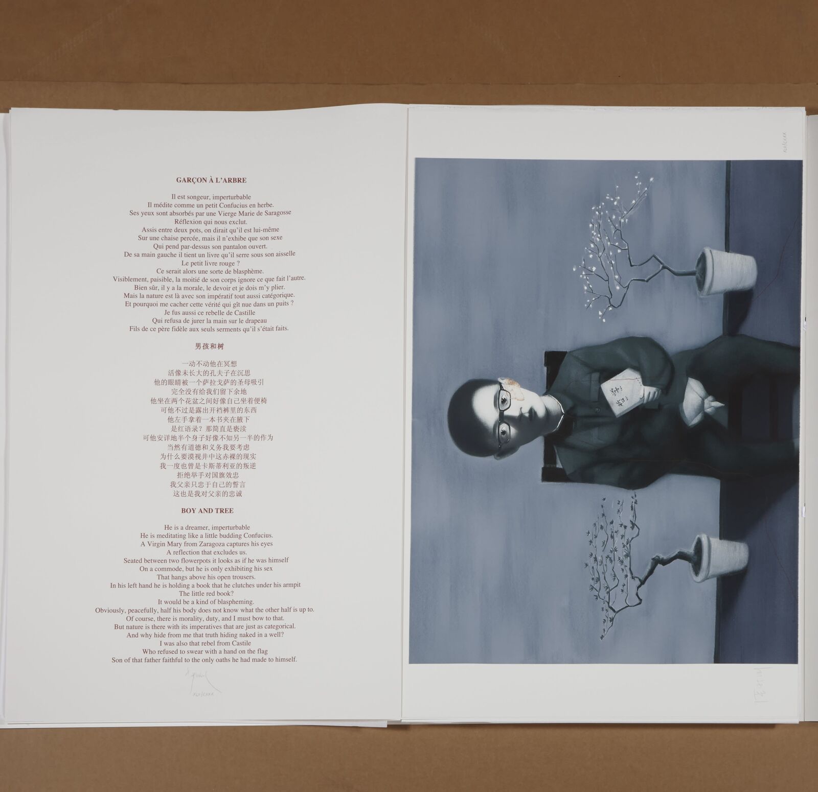 Artwork by Zhang Xiaogang, Boy and Tree, Made of Lithograph 