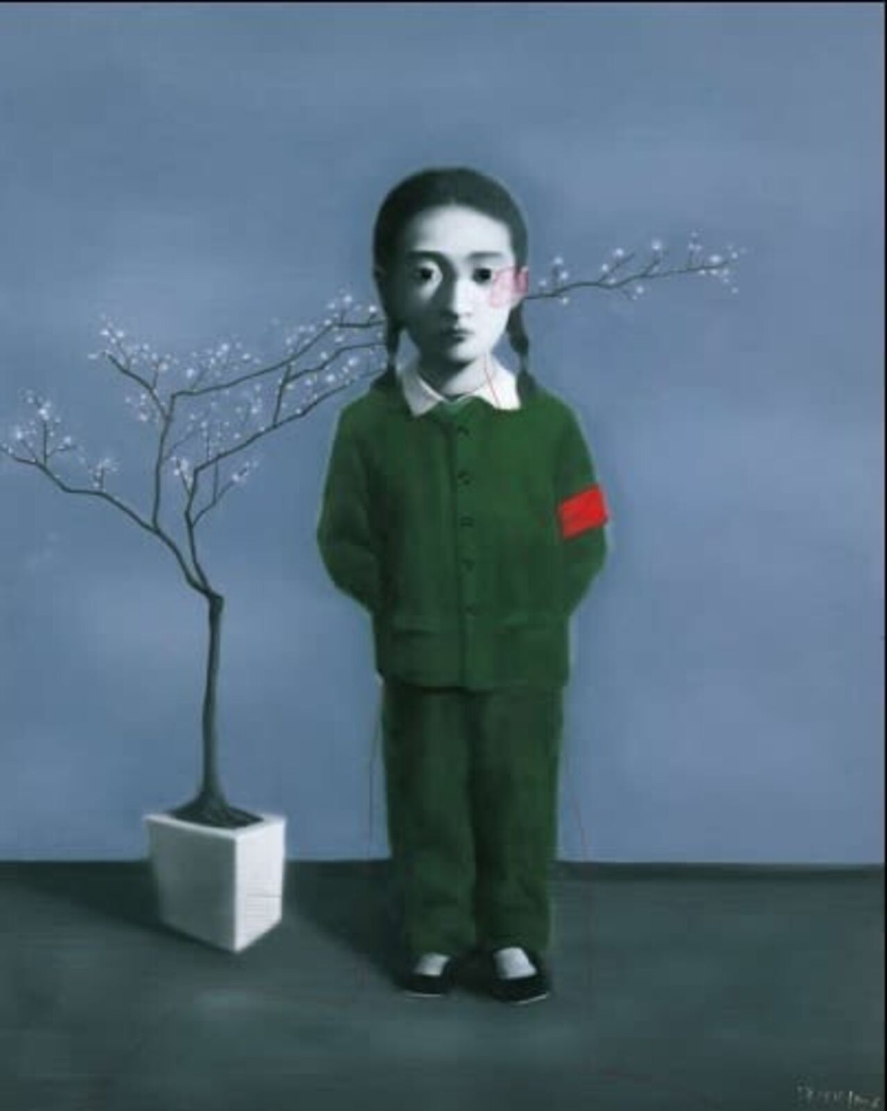 Artwork by Zhang Xiaogang, Girl and Tree, Made of Lithography 