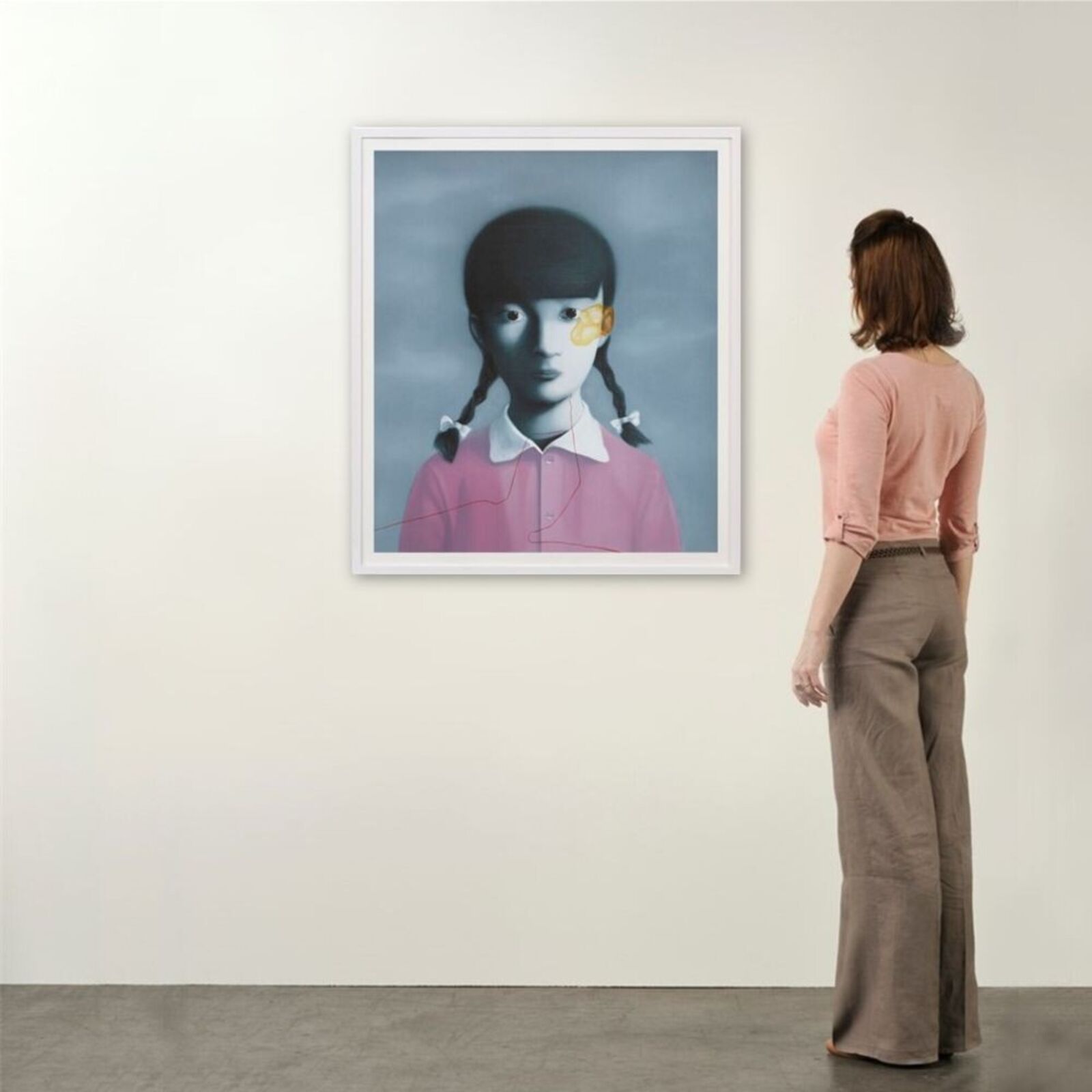 Artwork by Zhang Xiaogang, Girl in Purple, Made of Lithography 