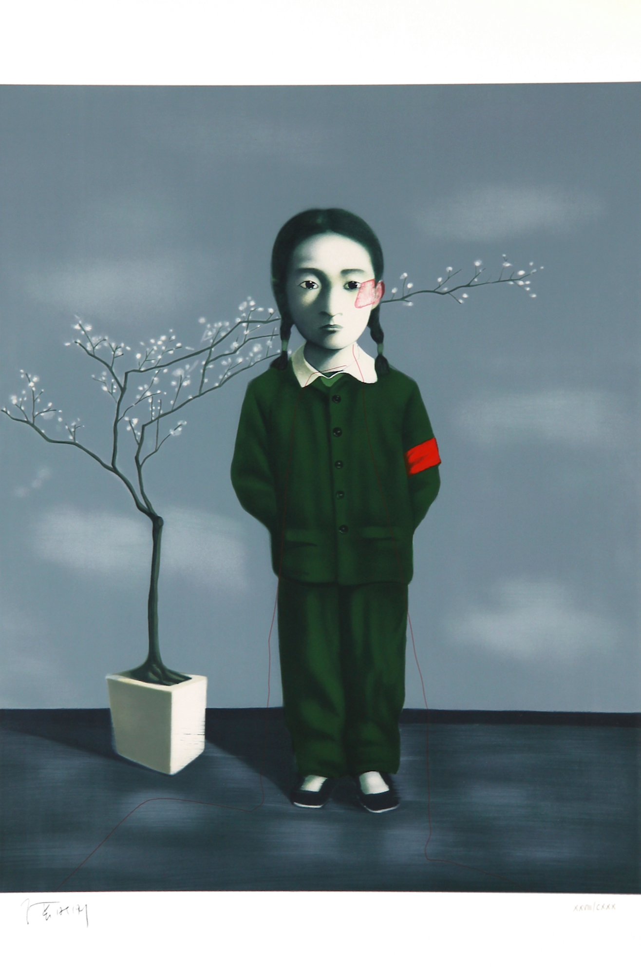 Girl and Tree - Planche No. 13 by Zhang Xiaogang, 2009