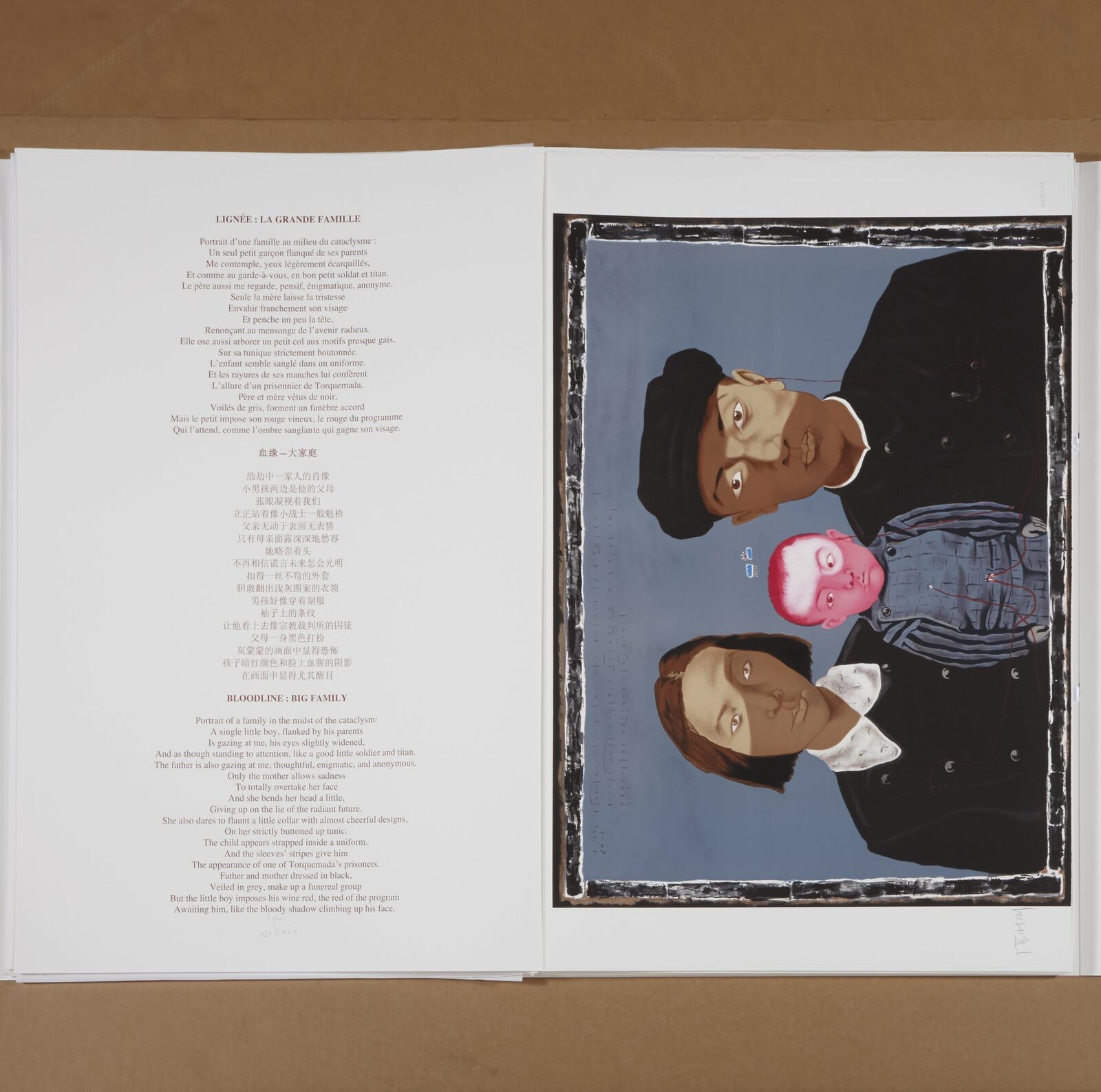 Artwork by Zhang Xiaogang, Bloodline: Big Family, Made of Litography 