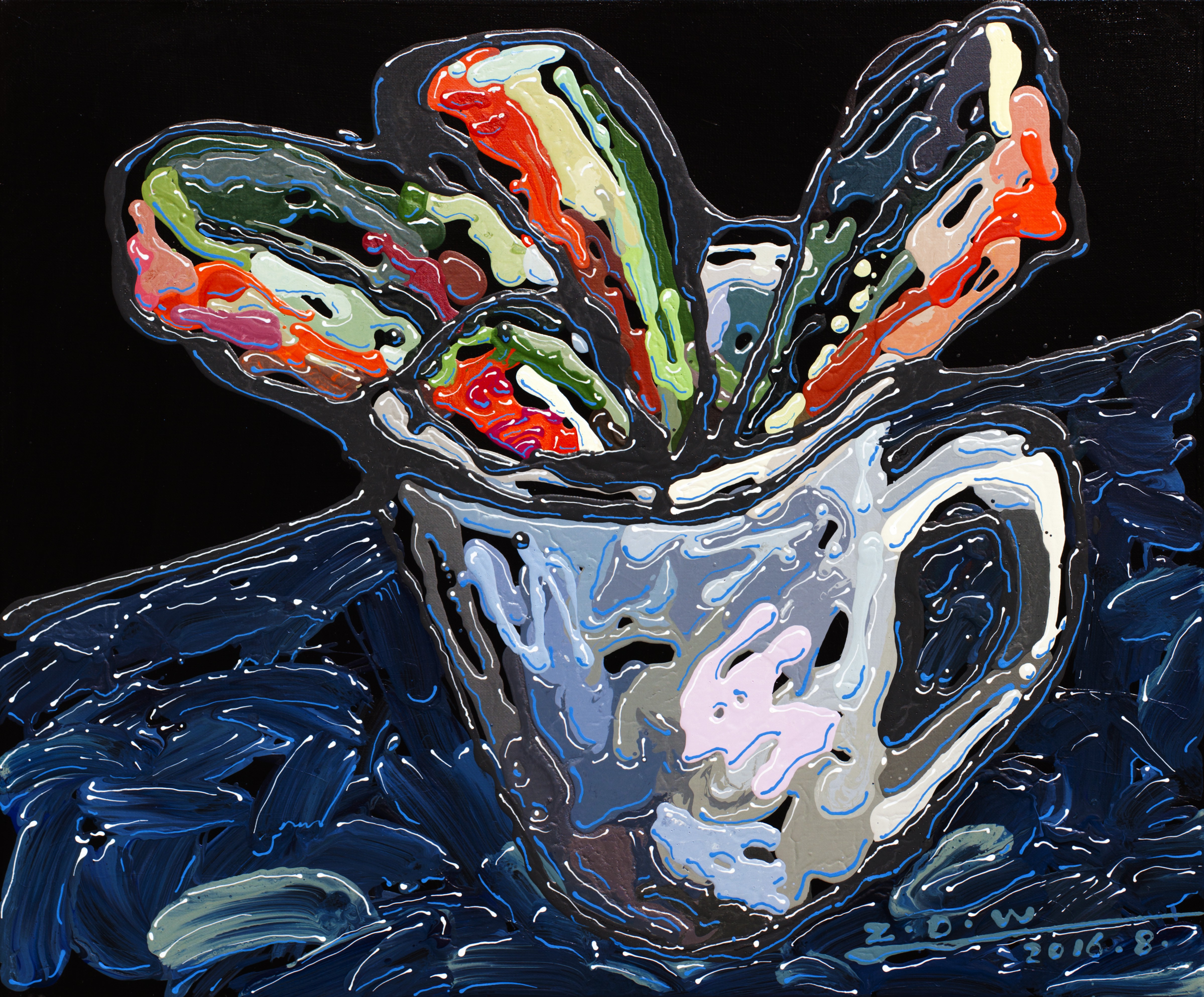 Still Life Series - Watermelon Peel Inserted In A Cup by Zhao  De-Wei, 2016
