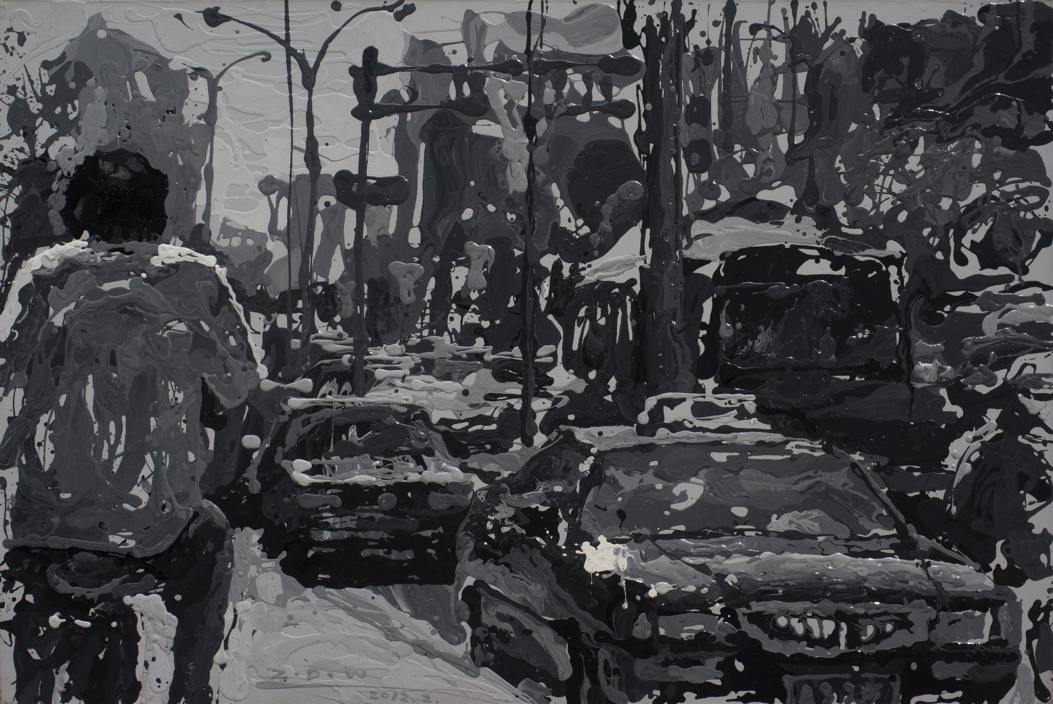 Urban Landcape Series, Cyclistes by Zhao  De-Wei, 2012