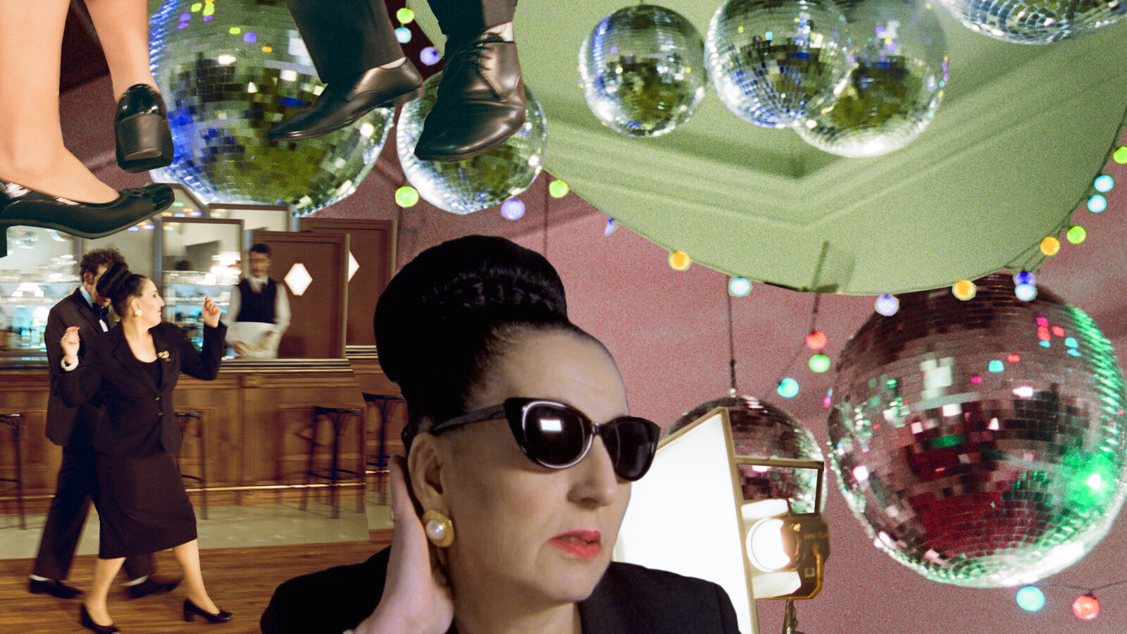 Artwork by Zineb Sedira, Dreams Have No Titles [Le Bal], Made of Collage from analogue photographs 