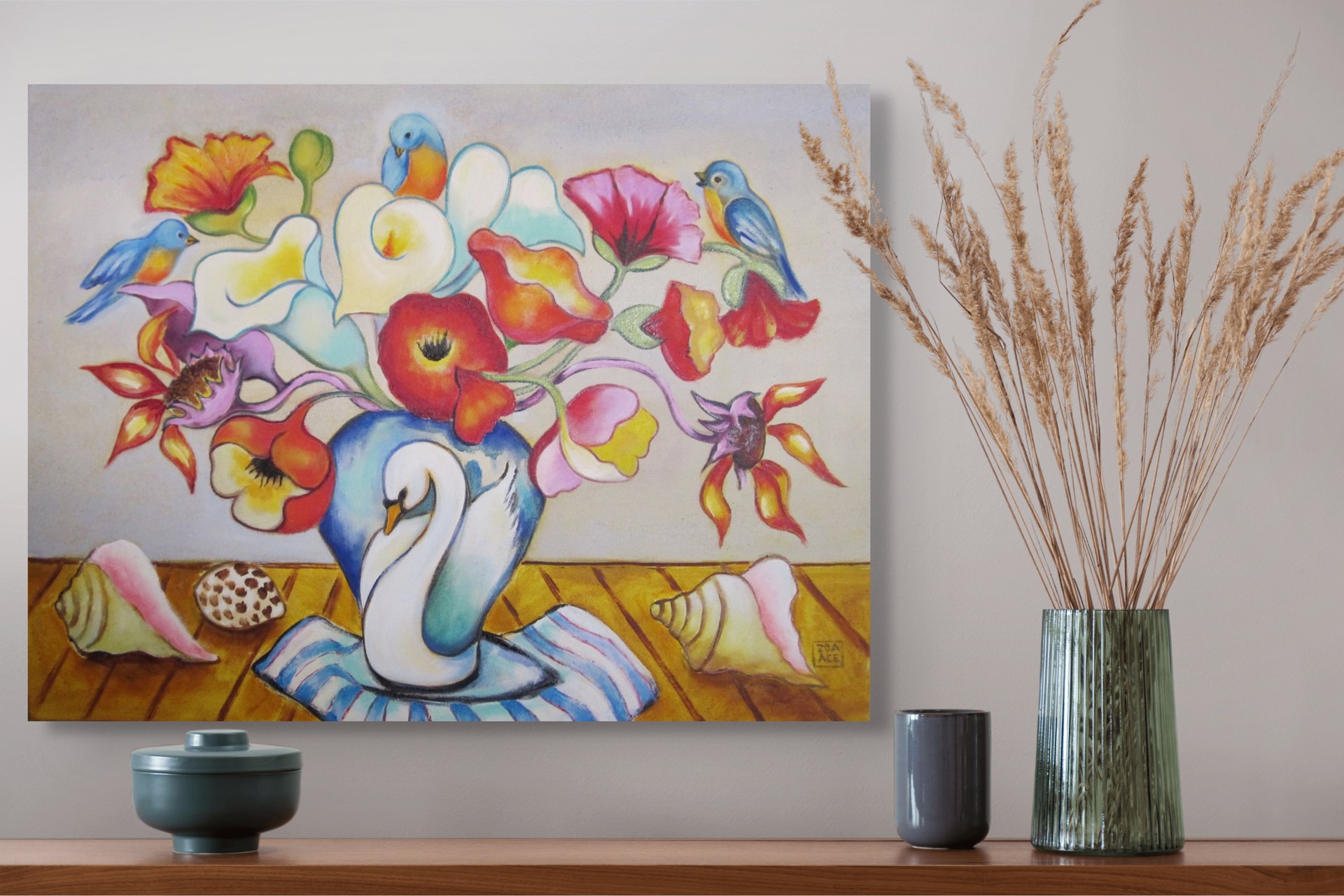 Still Life with Swan Vase