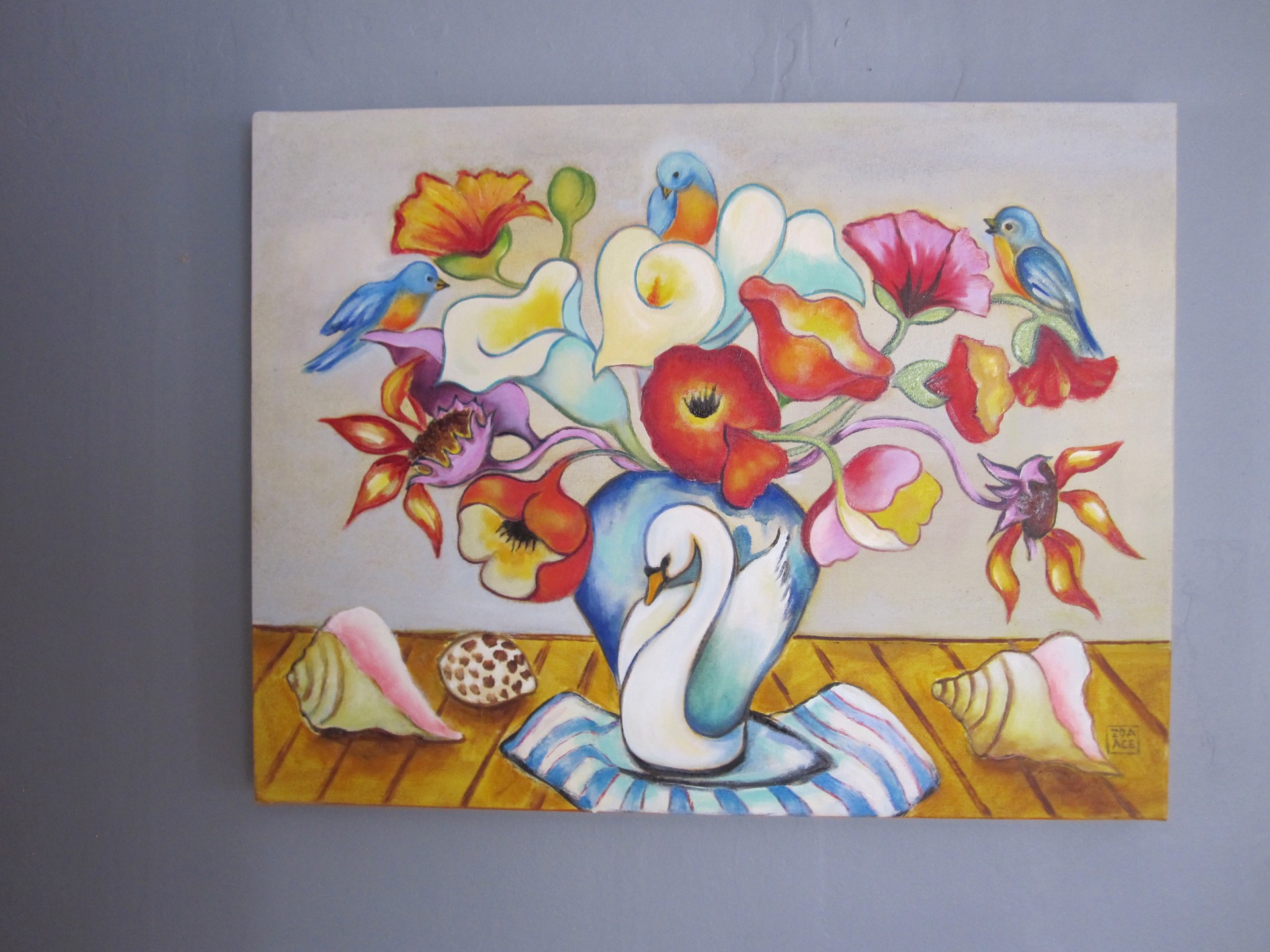 Still Life with Swan Vase