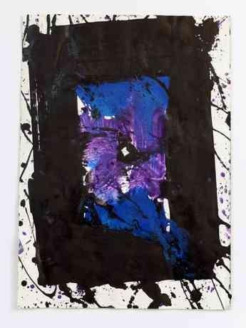 a painting with purple and blue paint on it