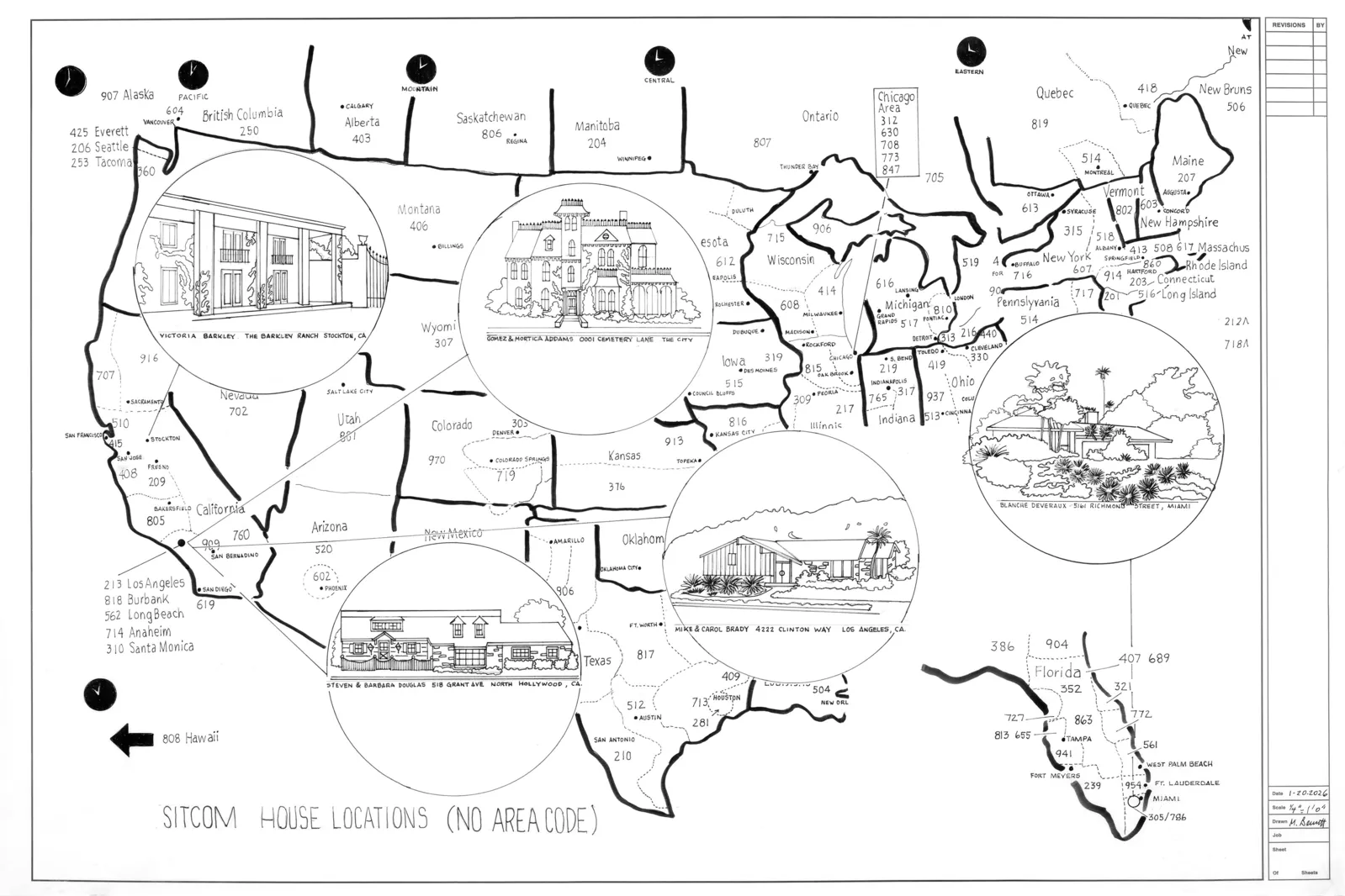 Sitcom House Locations West (no area code) by Mark Bennett, 2026