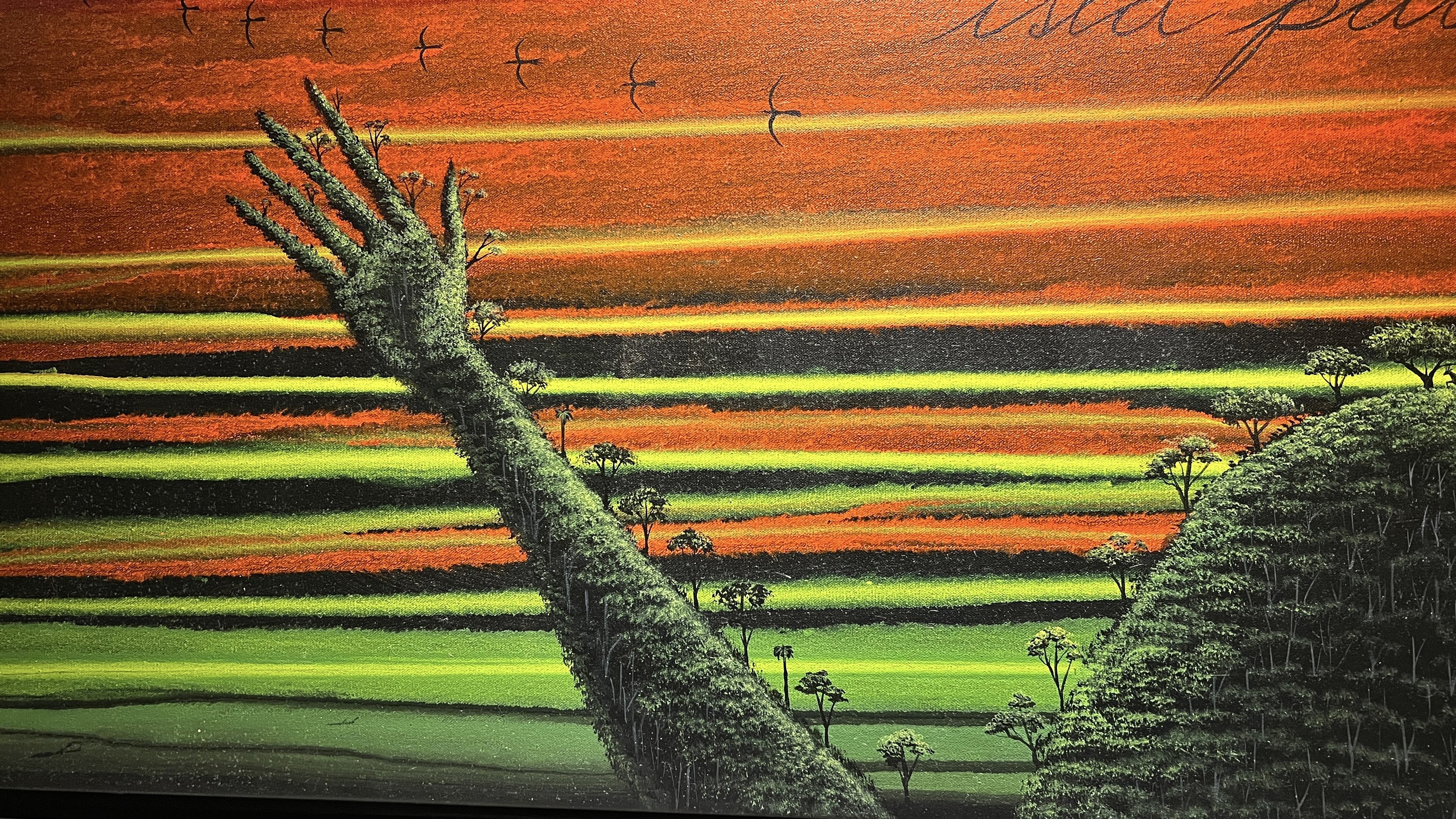 Artwork by José Bedia, Isla pais despidiendo obra temporada, Made of Acrylic On Canvas 