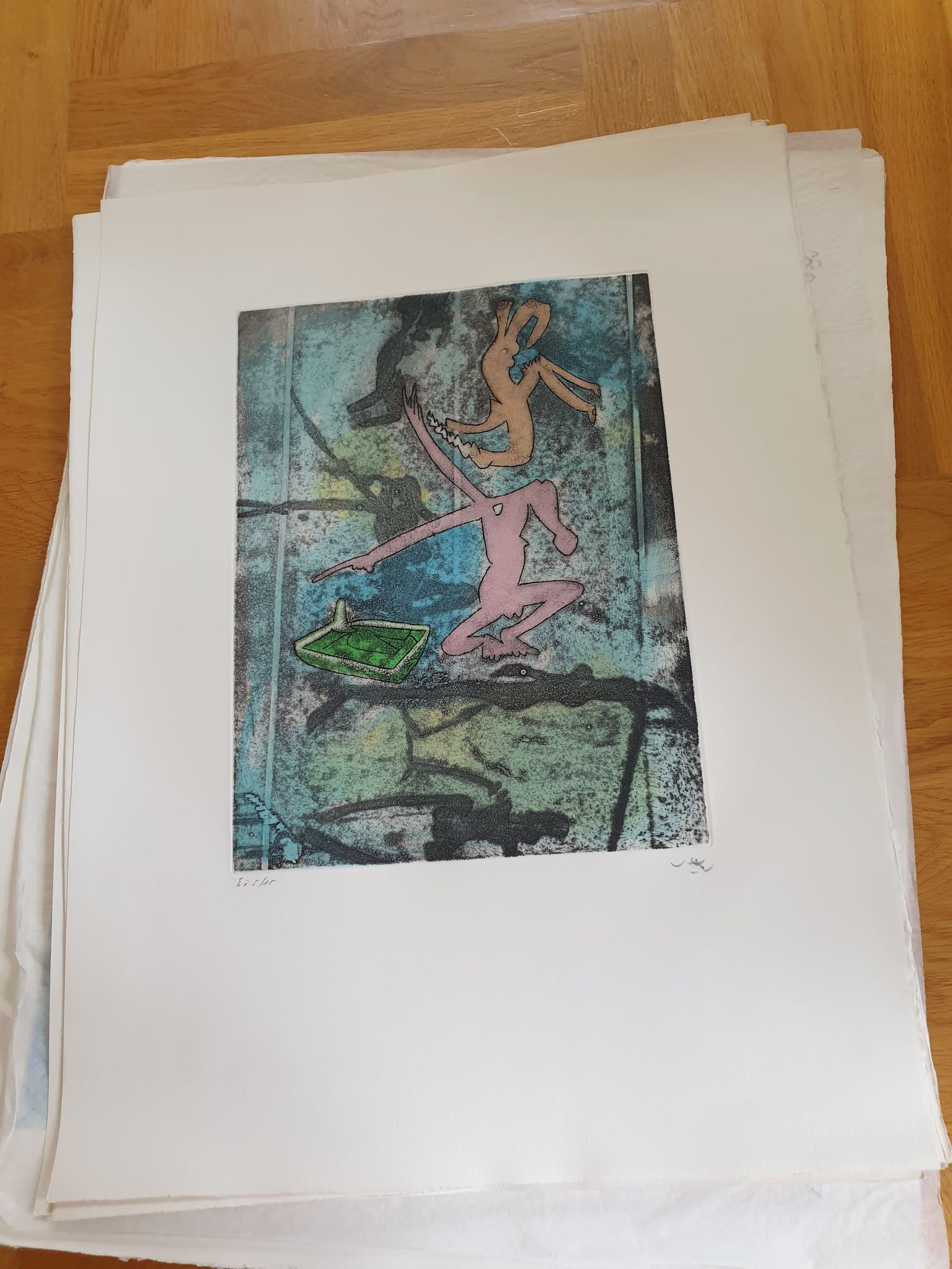 Artwork by Roberto Matta, Centre Noeds plate I, Made of Etching On Arches 