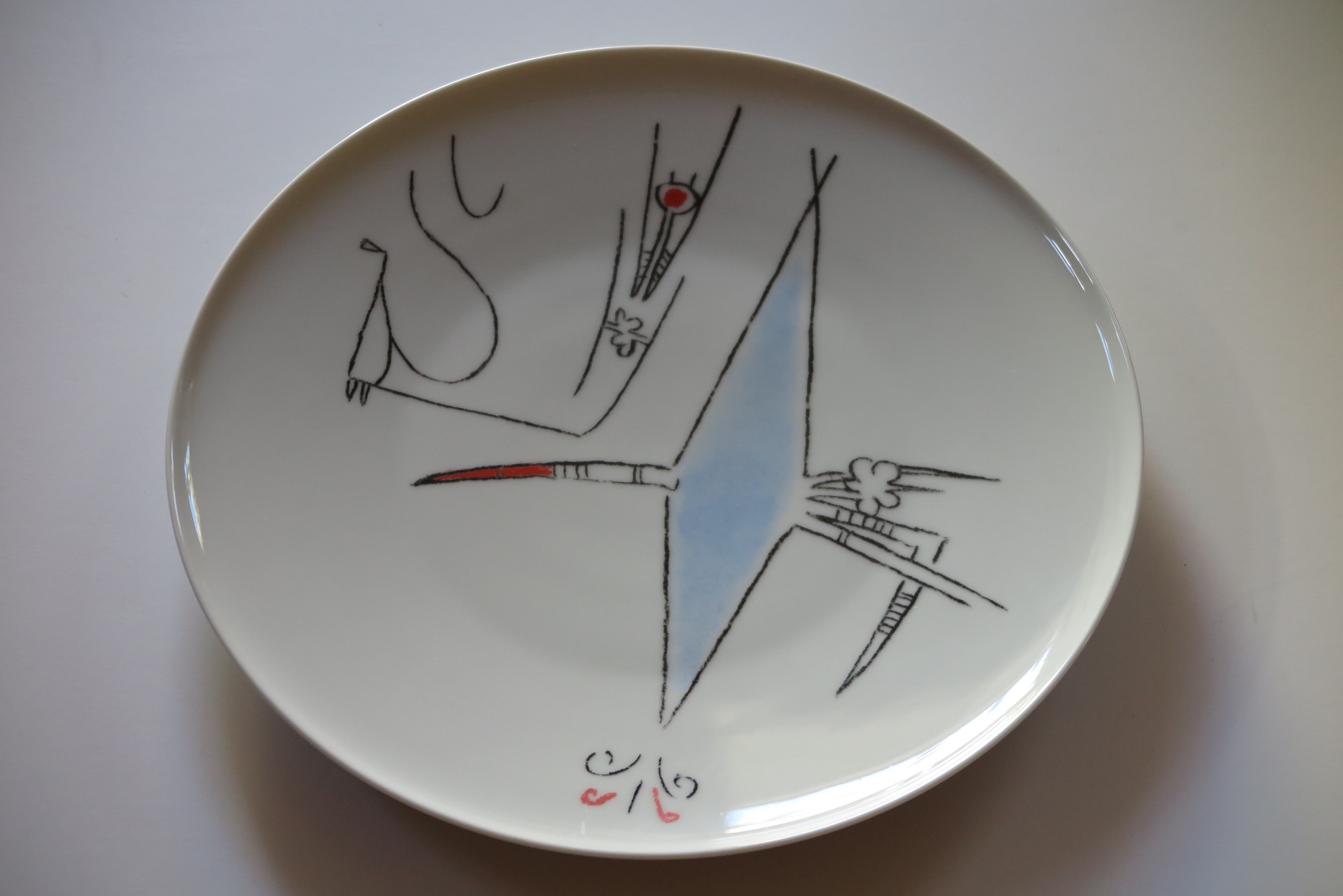 Ceramica di Albisola, 12" serving plate by Wifredo Lam, 1970