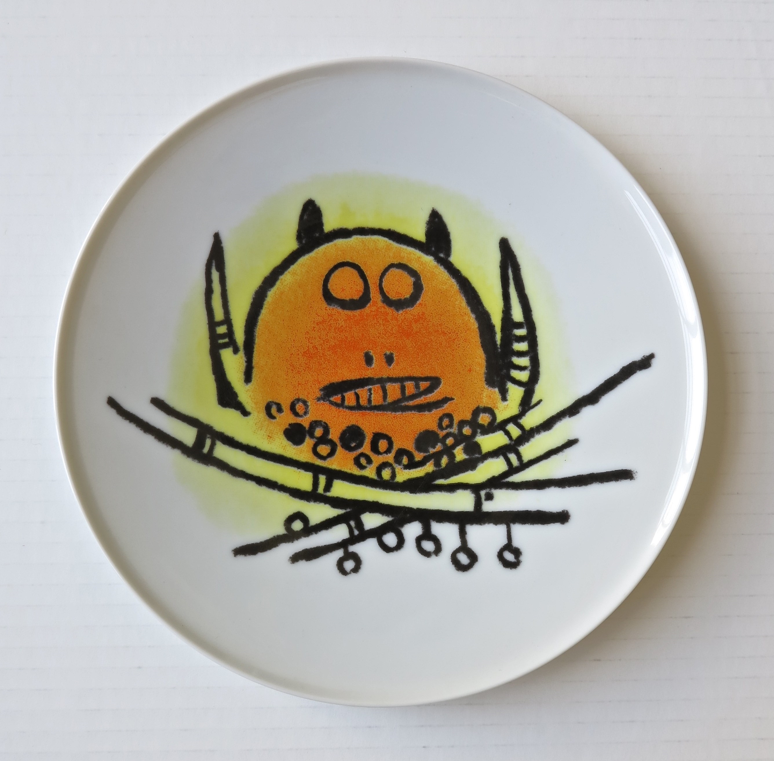 Ceramica di Albisola, 7" plate by Wifredo Lam, 1970