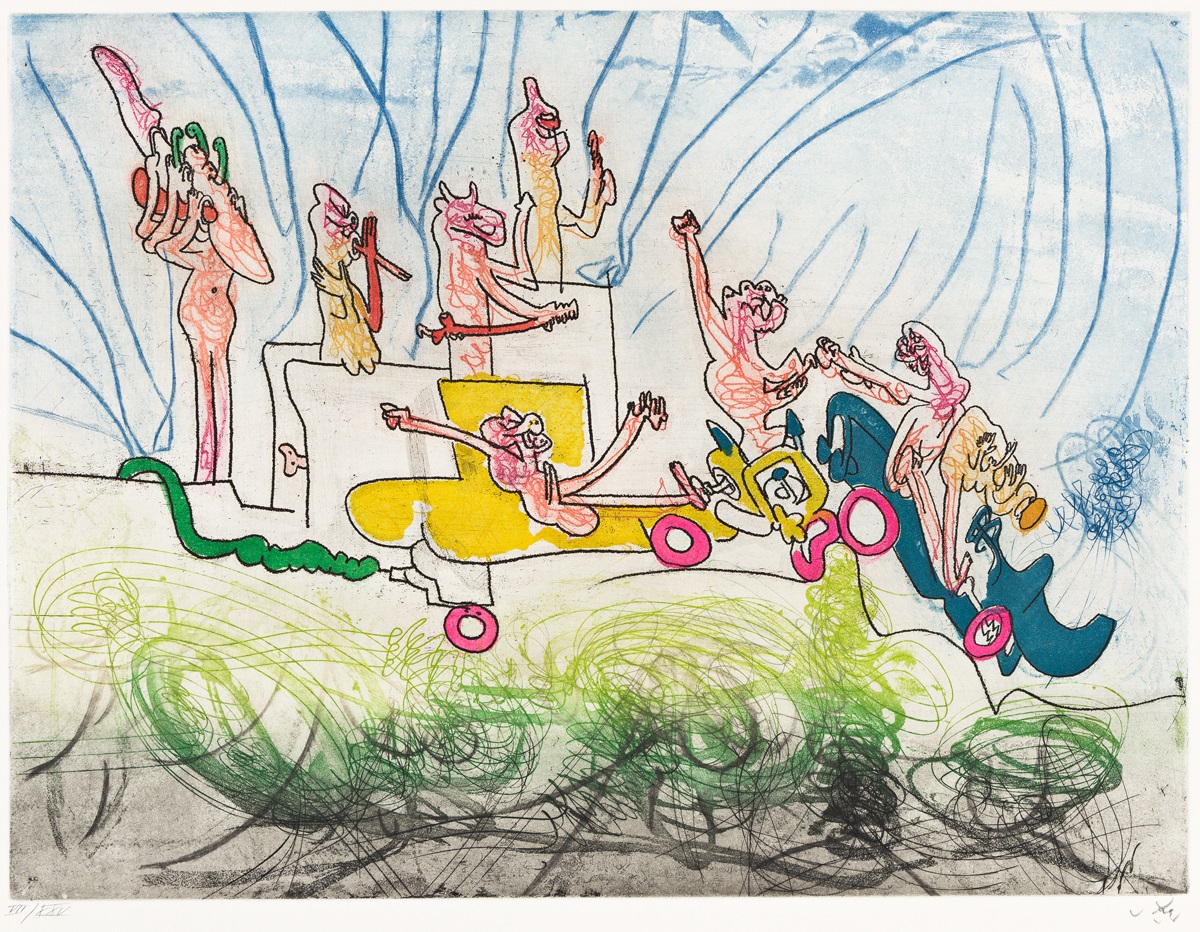 Les oh Tomobiles - image II by Roberto Matta, 1972