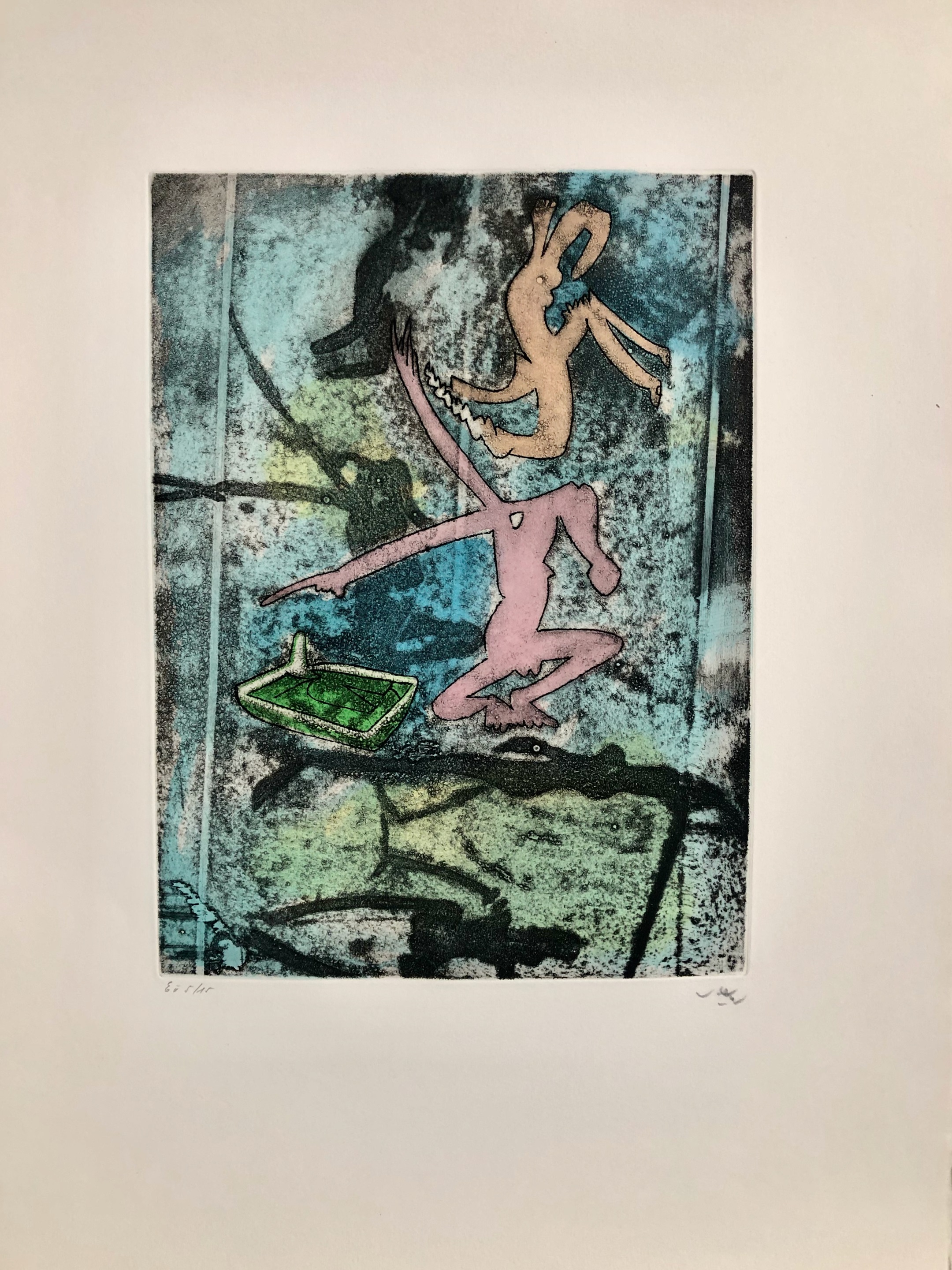 Centre Noeds plate I by Roberto Matta, 1974