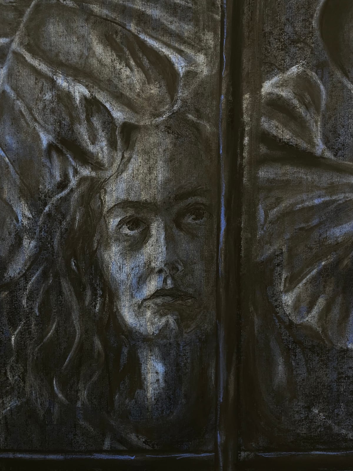 Artwork by Zoë  Wilkinson, The greenhouse is closed for essential maintenance, Made of Charcoal and acrylic on paper 