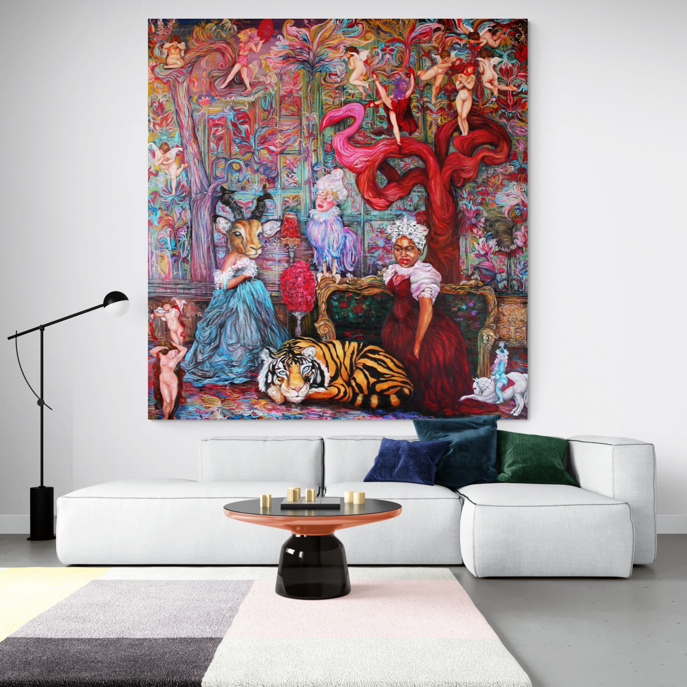 Artwork by Bouritsa Dimitra, Venus en fleurs, Made of Oil And Oil Pastels On Canvas 