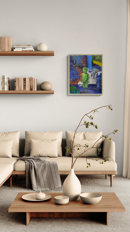 Artwork by Taedong Lee, Nature surrounding the baby, Made of Oil On Canvas 