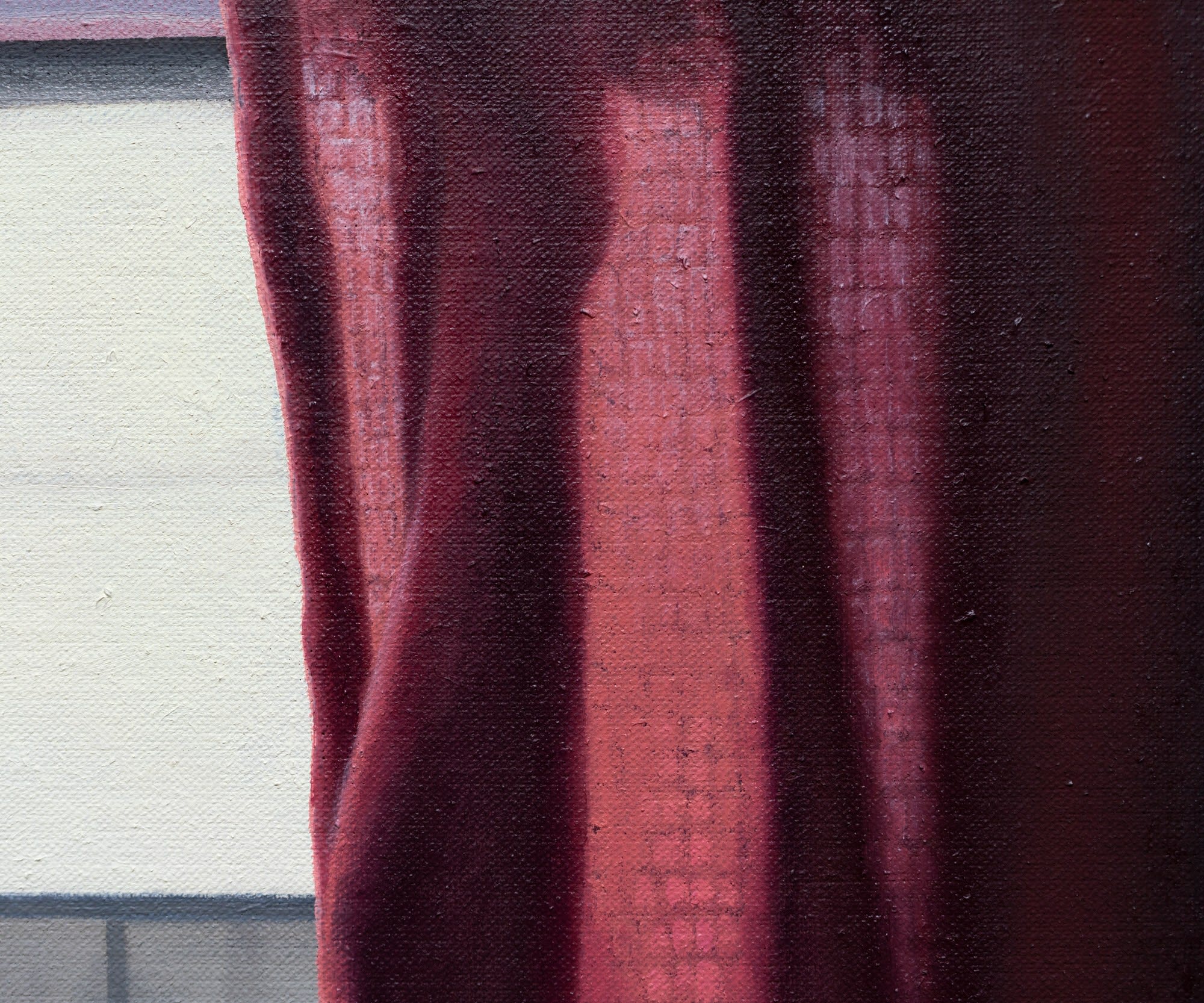 A painting of clothes hanging out to dry on a clothes line.