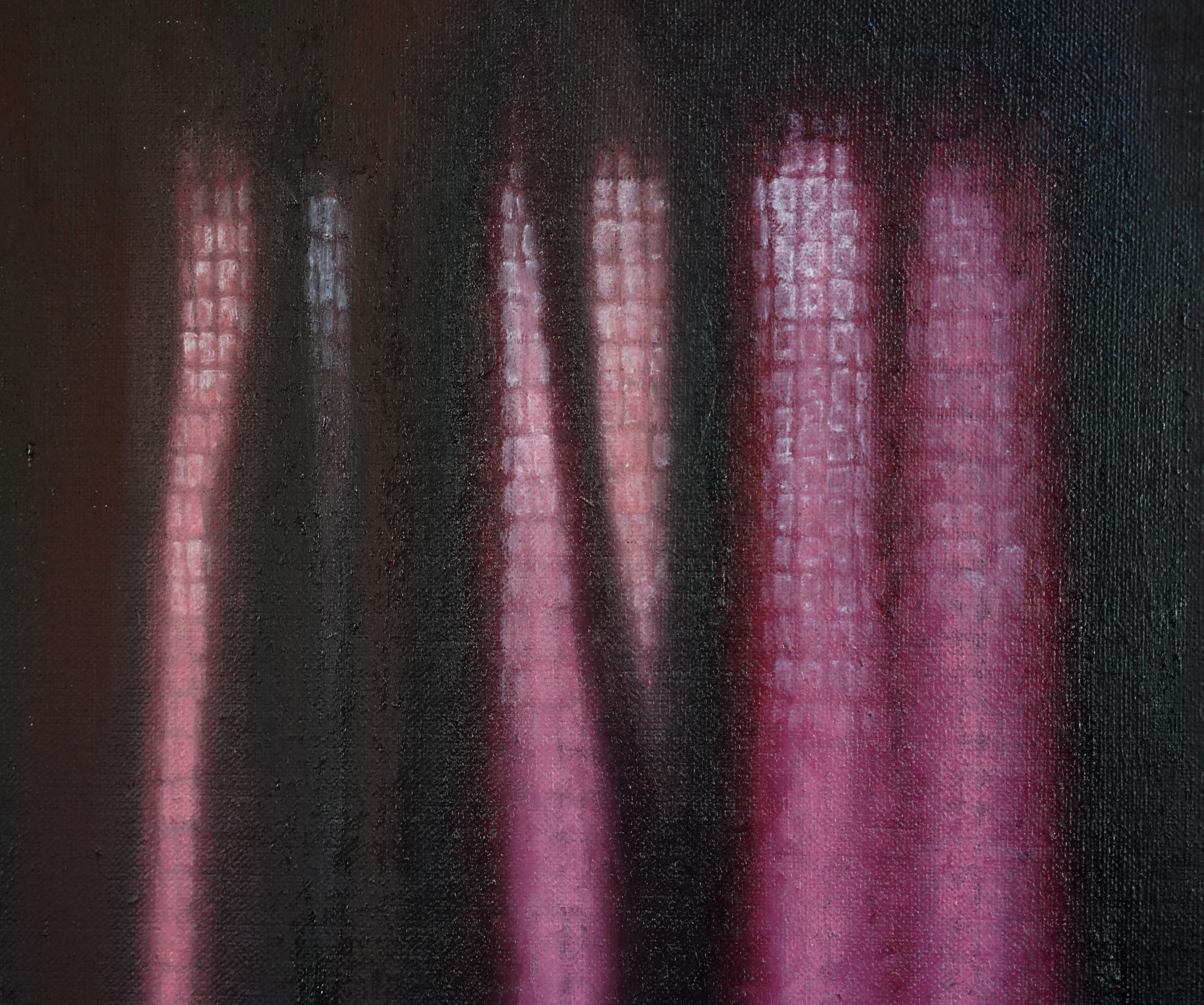 A painting of clothes hanging out to dry on a clothes line.