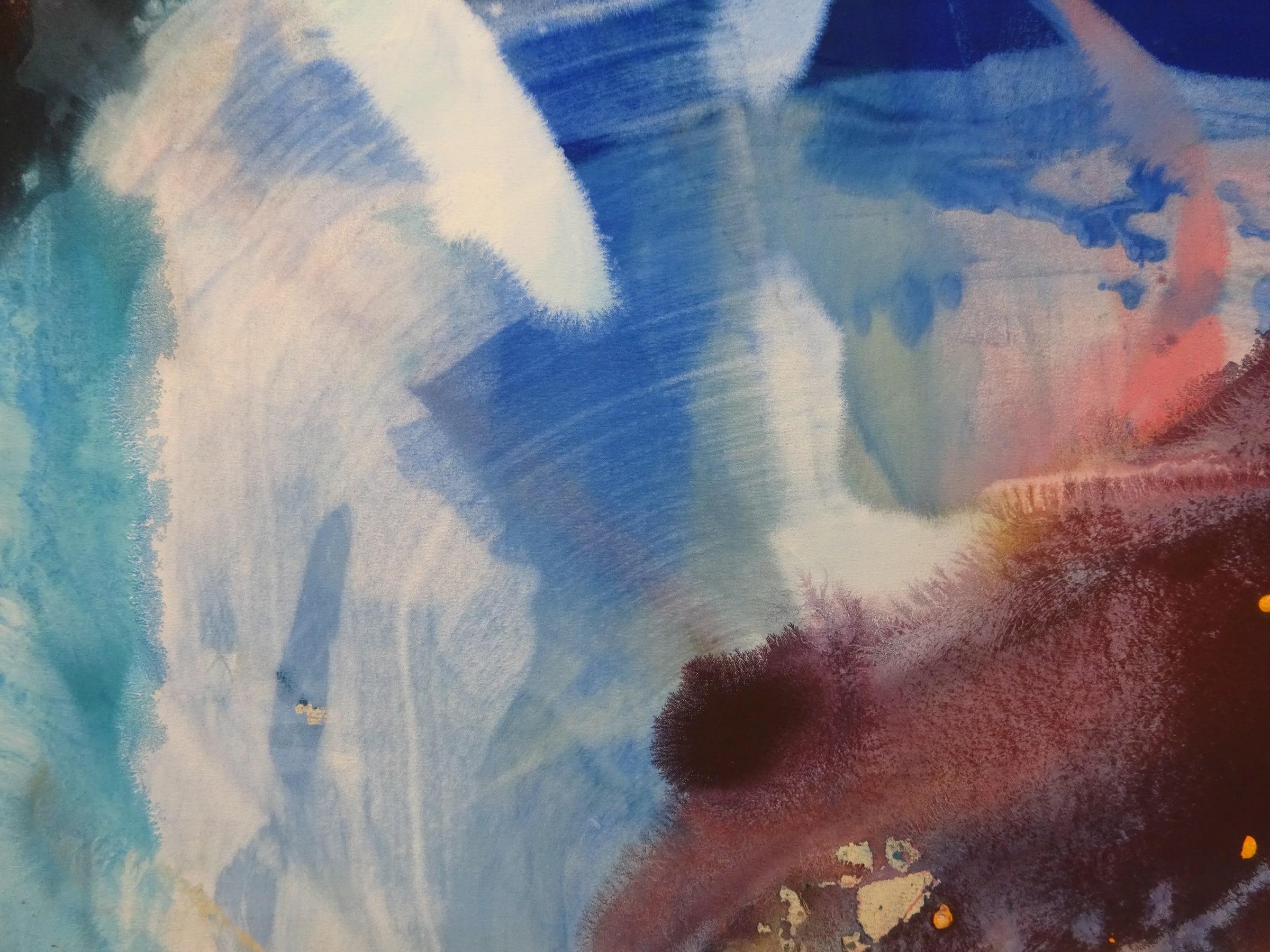 Artwork by Marina Olympios, Heart Cell Cymatics… Or geometric patterns created in heart cells when applying various sounds, Made of Mineral Colours On Canvas 