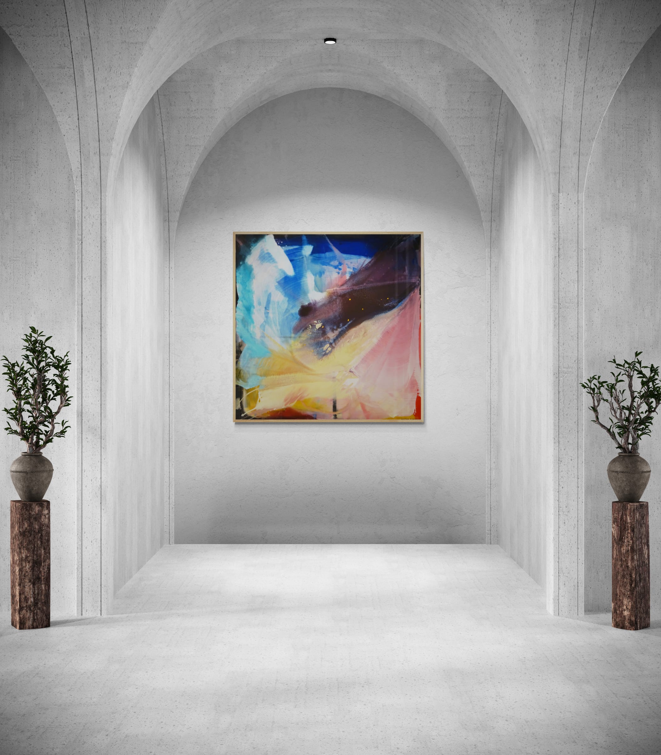 Artwork by Marina Olympios, Heart Cell Cymatics… Or geometric patterns created in heart cells when applying various sounds, Made of Mineral Colours On Canvas 