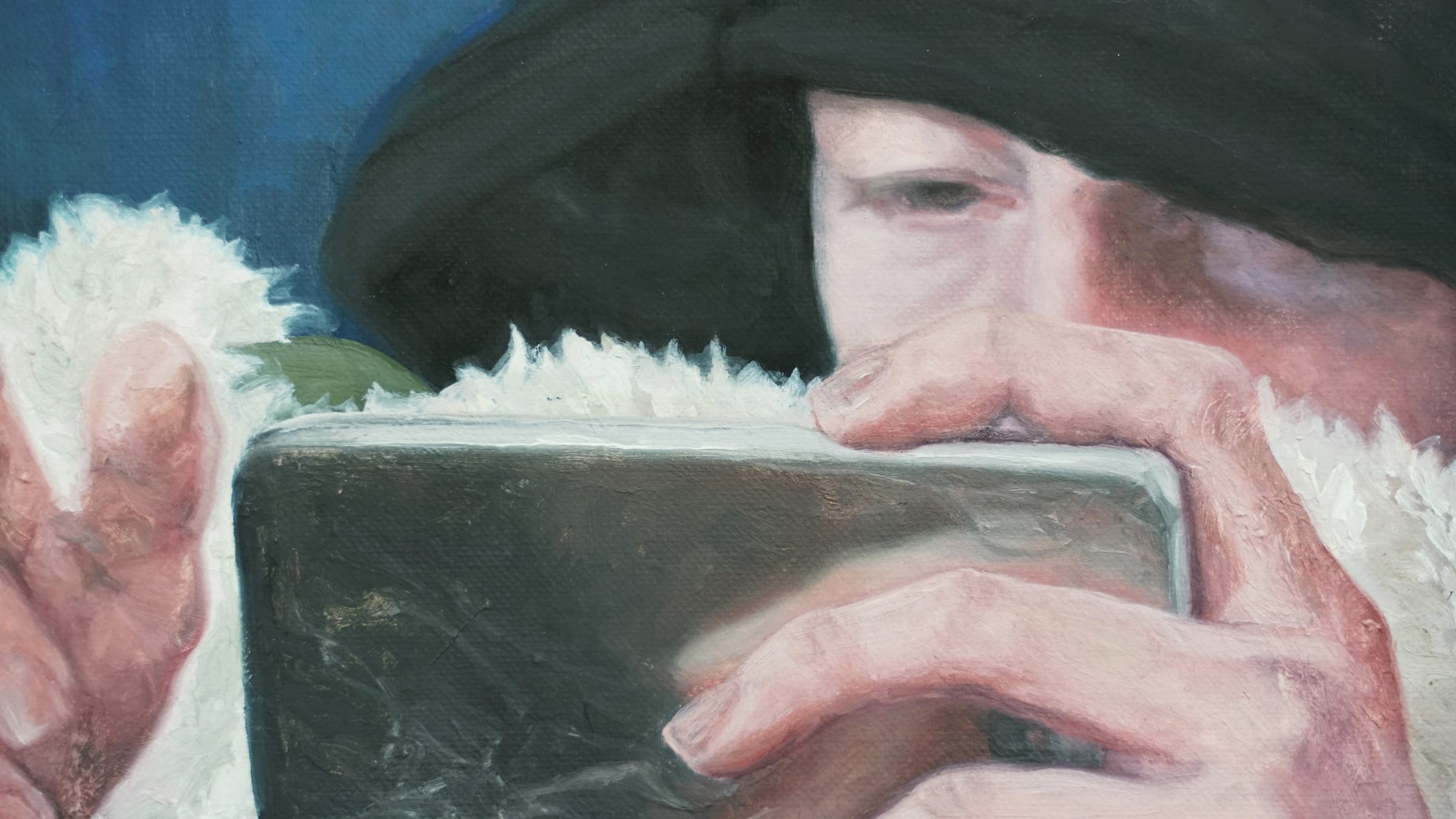 Artwork by Lara Rottinghaus, Lockdown Frühstück, Made of Oil On Linen 