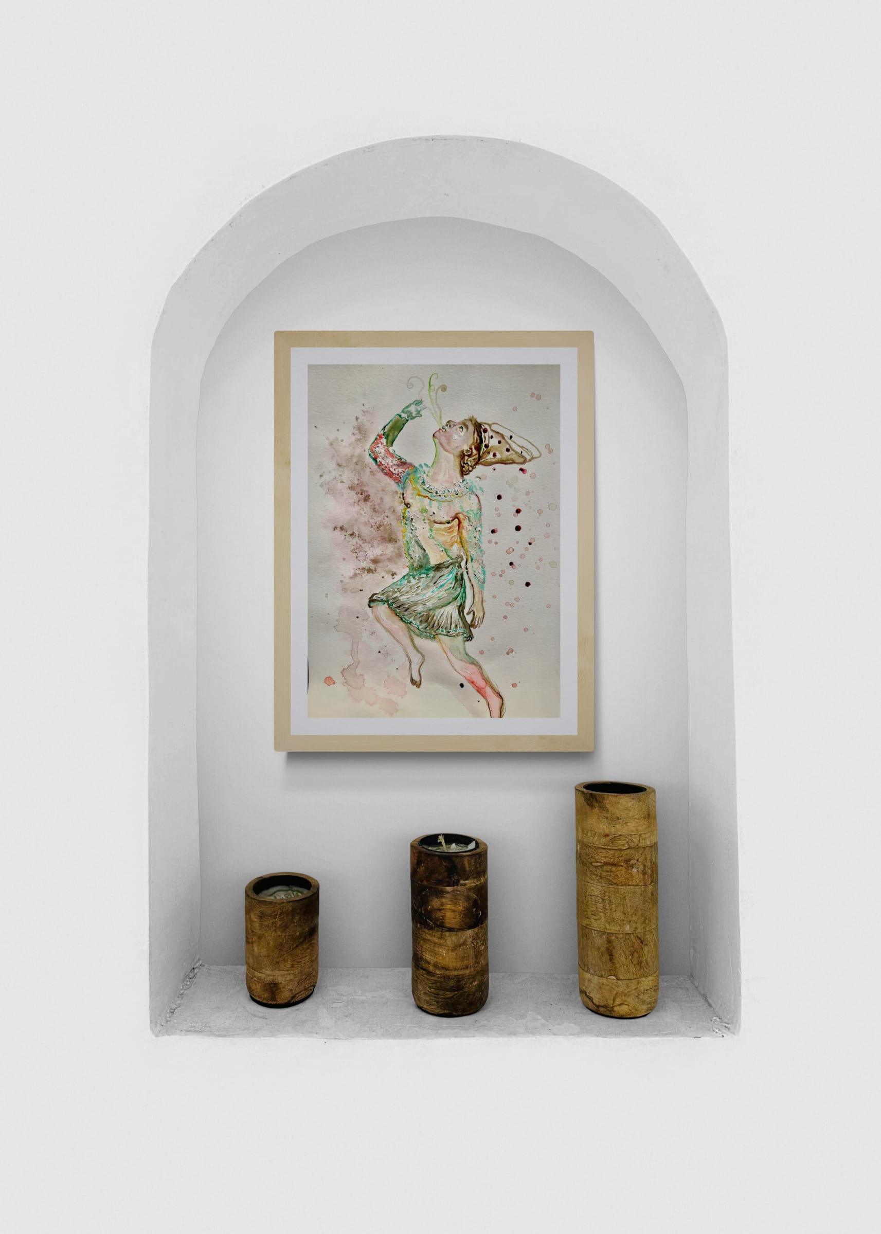 Artwork by Jorge Rivera, Levitation 5, Made of Watercolour And Resin On Paper 