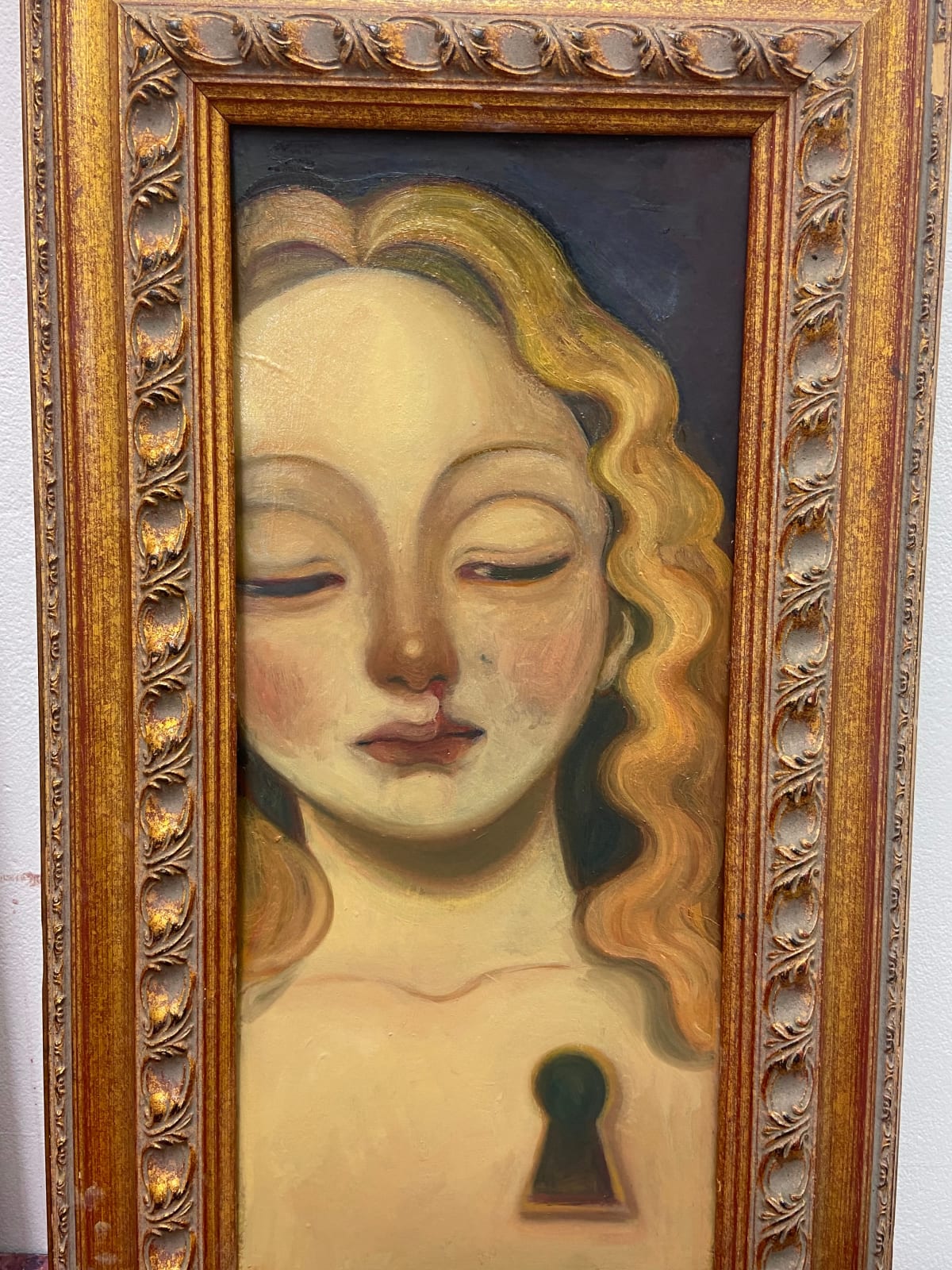 Artwork by Nadia  Da Silva, The Key, Made of Oil on found frame 